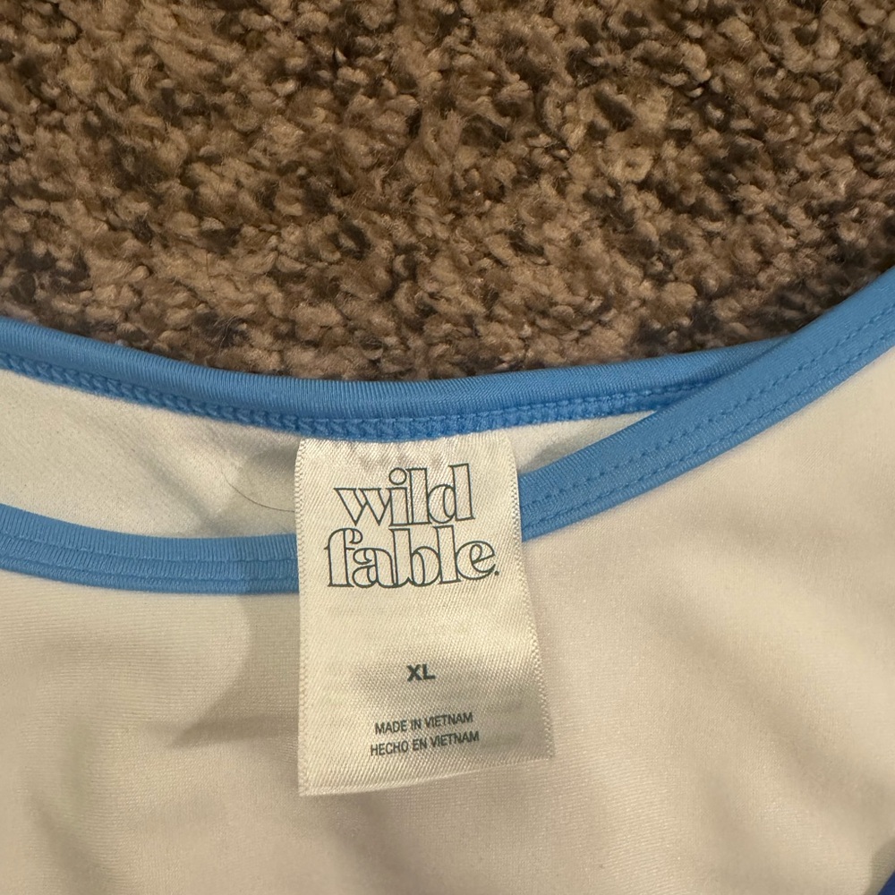 Wild Fable White and Red Bikini Bottom High-Cut Swim - Picture 2 of 3